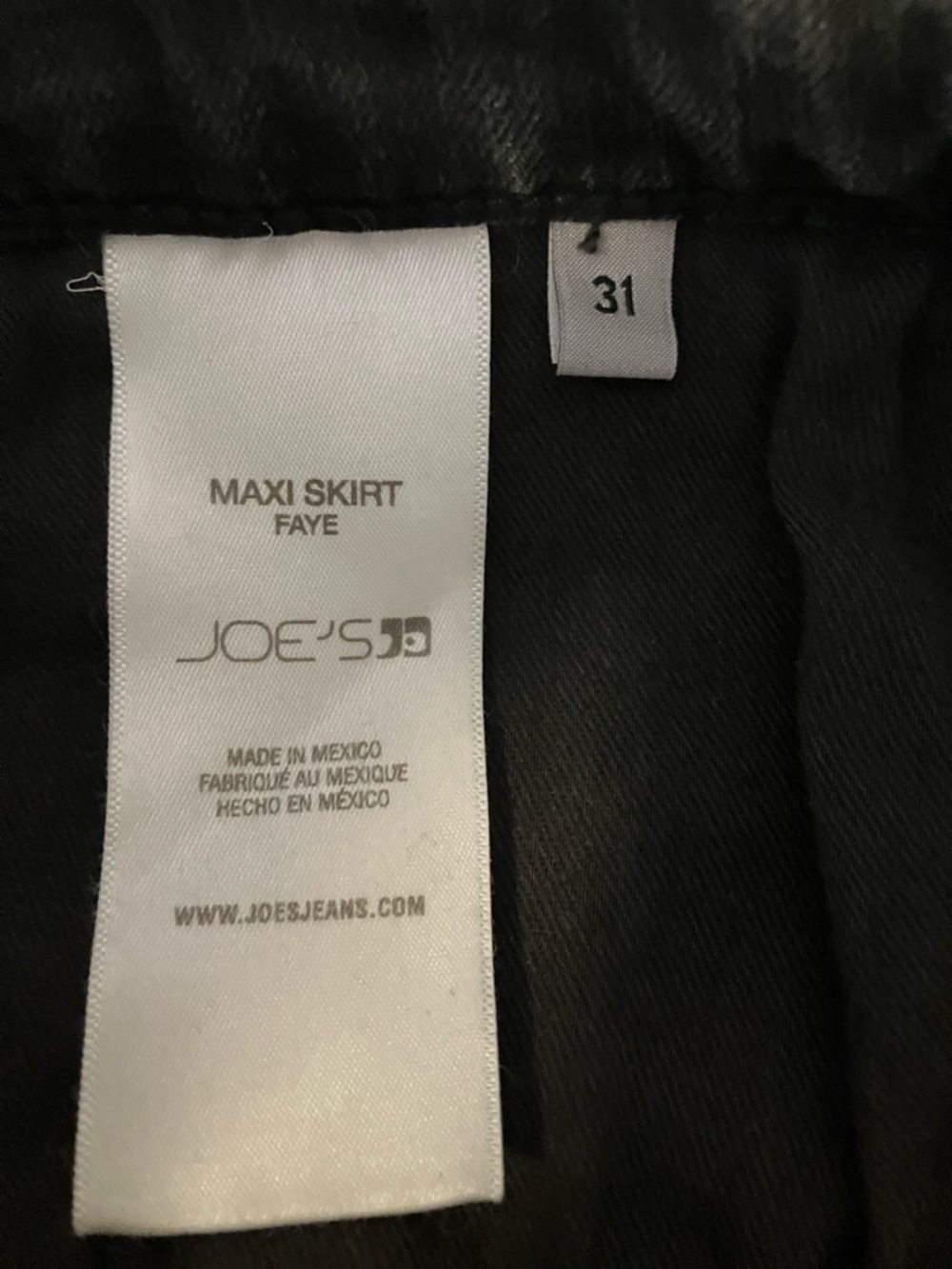 Joe's Women's Black Denim Maxi Skirt Faye Size 31 Grunge Y2K Indie Sleaze - Picture 4 of 4